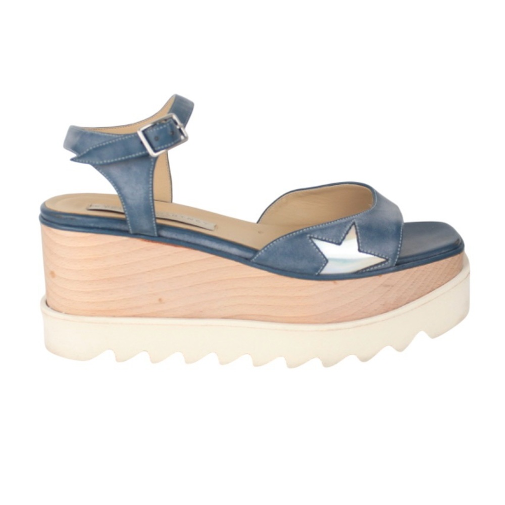 STELLA MCCARTNEY BLUE FAUX ELYSE STAR WEDGE
